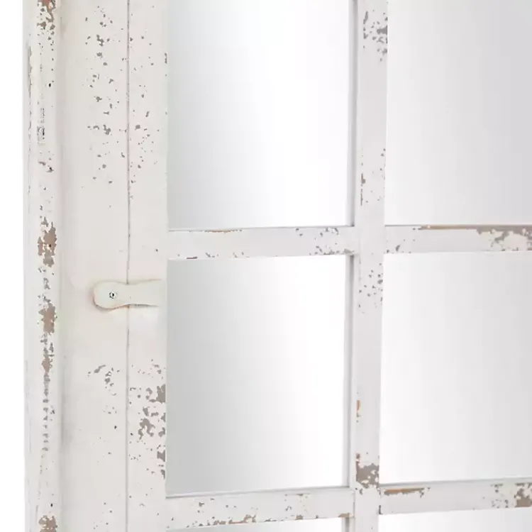 Kirklands Home White Vintage Arched Windowpane Mirror Hot