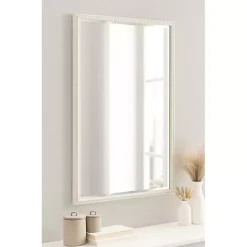 Kirklands Home White Vintage Beaded Wall Mirror, 36 in. Best