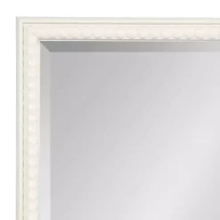Kirklands Home White Vintage Beaded Wall Mirror, 30 in. Clearance