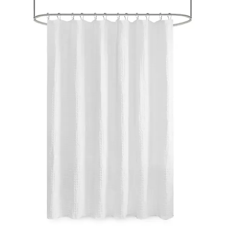 Kirklands Home Waffle Cotton Shower Curtain White Sale