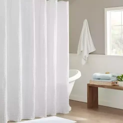 Kirklands Home Waffle Cotton Shower Curtain White Sale