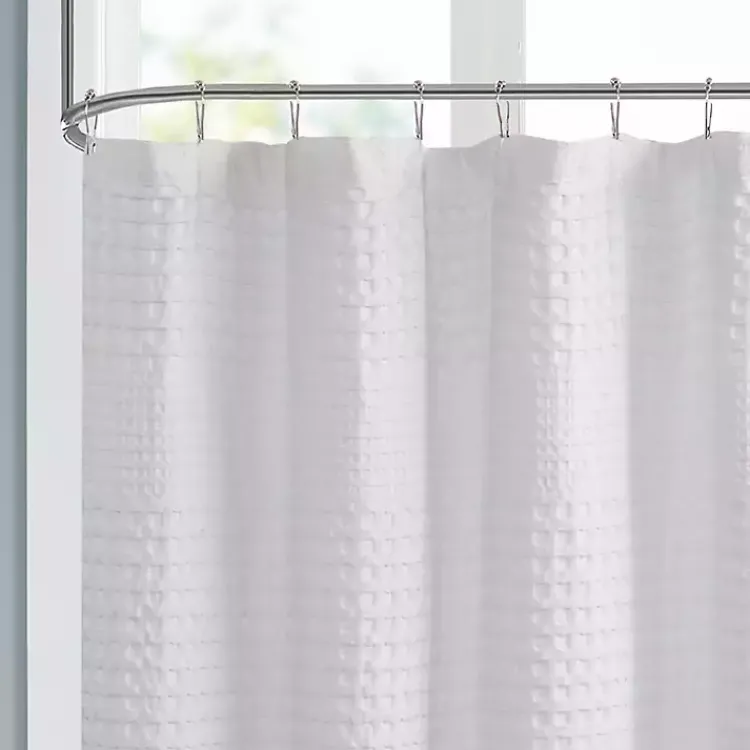 Kirklands Home Waffle Cotton Shower Curtain White Sale