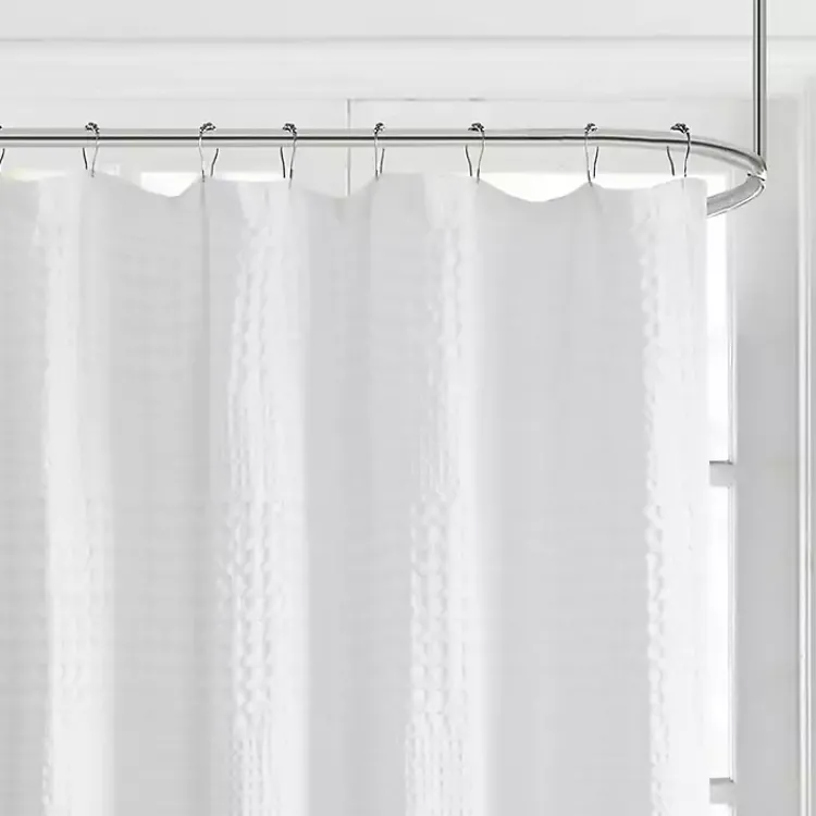 Kirklands Home Waffle Cotton Shower Curtain White Sale