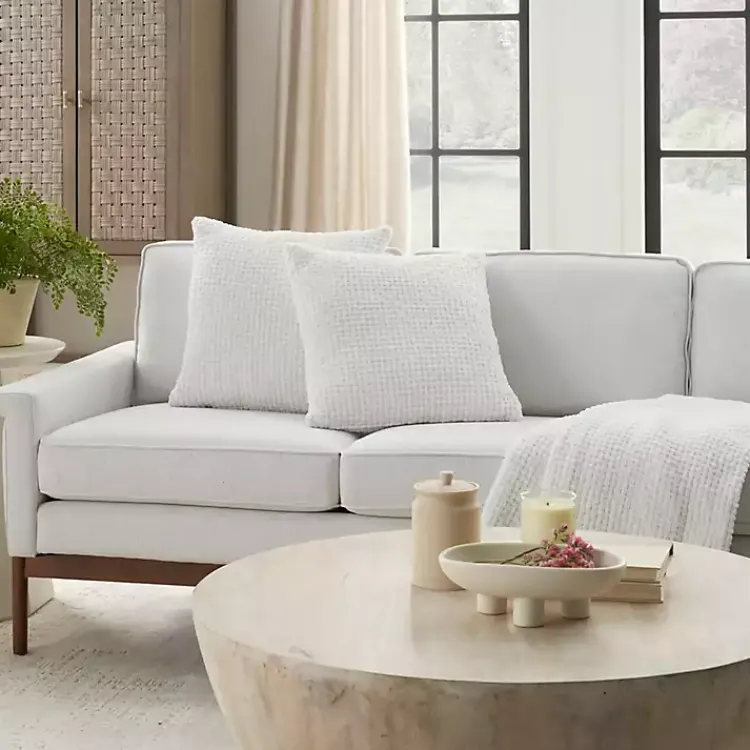 Pillows>Kirklands Home Waffle Knit Chenille Throw Pillows, Set of 2 White