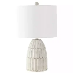 Kirklands Home Weathered Geometric Table Lamp White Sale