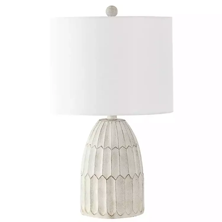 Kirklands Home Weathered Geometric Table Lamp White Sale