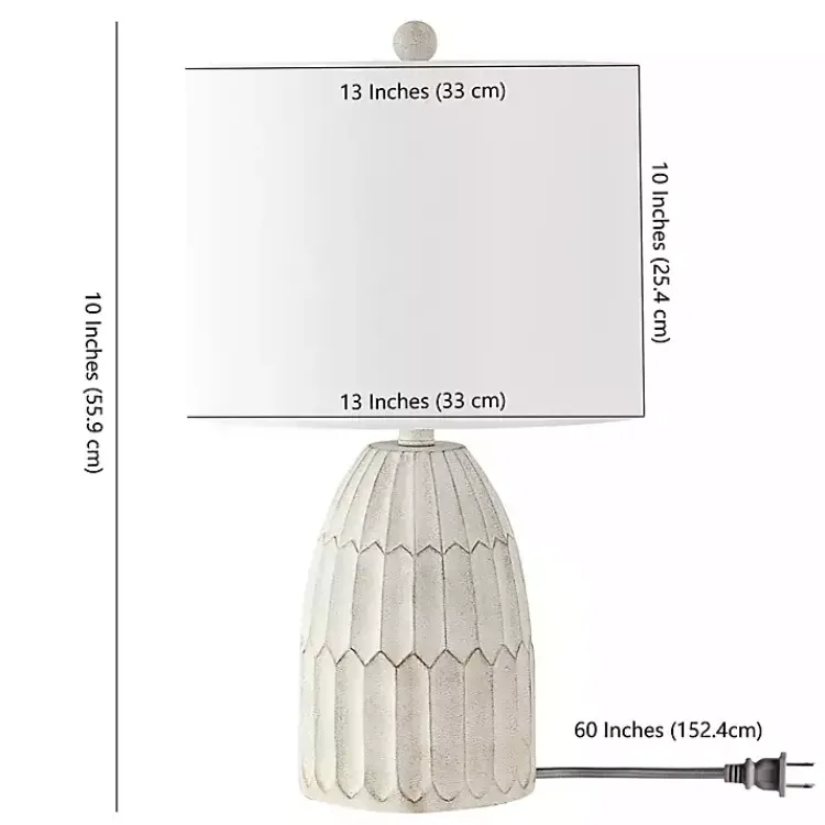 Kirklands Home Weathered Geometric Table Lamp White Sale