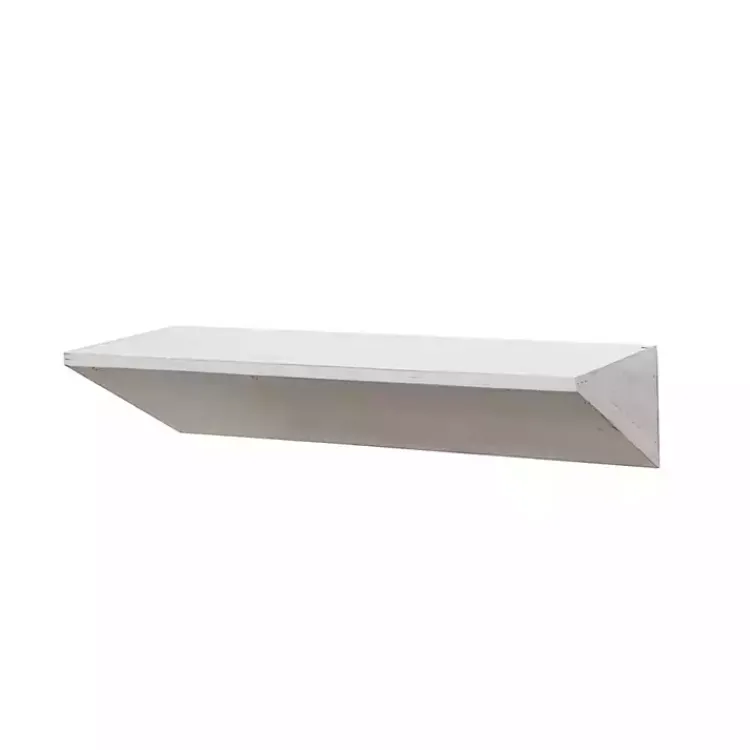 Kirklands Home White Wedge Wood Small Floating Shelf Sale