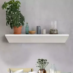 Kirklands Home White Wedge Wood Small Floating Shelf Sale