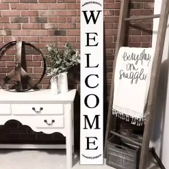 Kirklands Home Welcome Laurel Porch Board White Discount