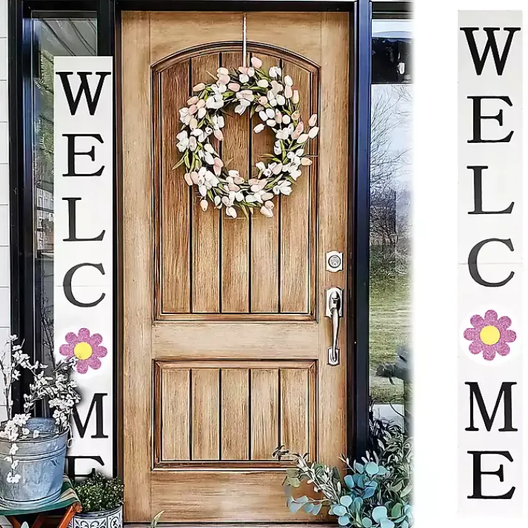 Kirklands Home Welcome Spring Porch Board White Outlet