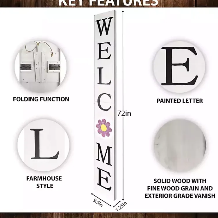 Kirklands Home Welcome Spring Porch Board White Outlet