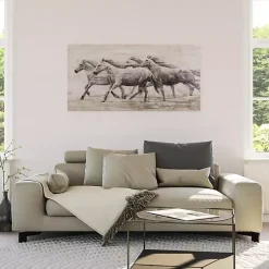 Kirklands Home Wild Horses Canvas Art Print White Best