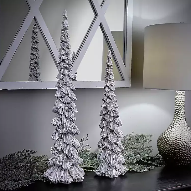 Christmas Decorations>Kirklands Home Winter Forest Trees, Set of 2 White