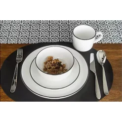 Kirklands Home with Black Rims 16-pc. Dinnerware Set White Hot