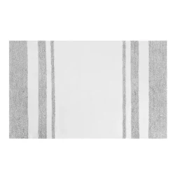 Kirklands Home White with Stripe Reversible Bath Mat, 45 in. Gray Sale