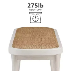 Kirklands Home Wood & Rattan Conelly Bench White Online