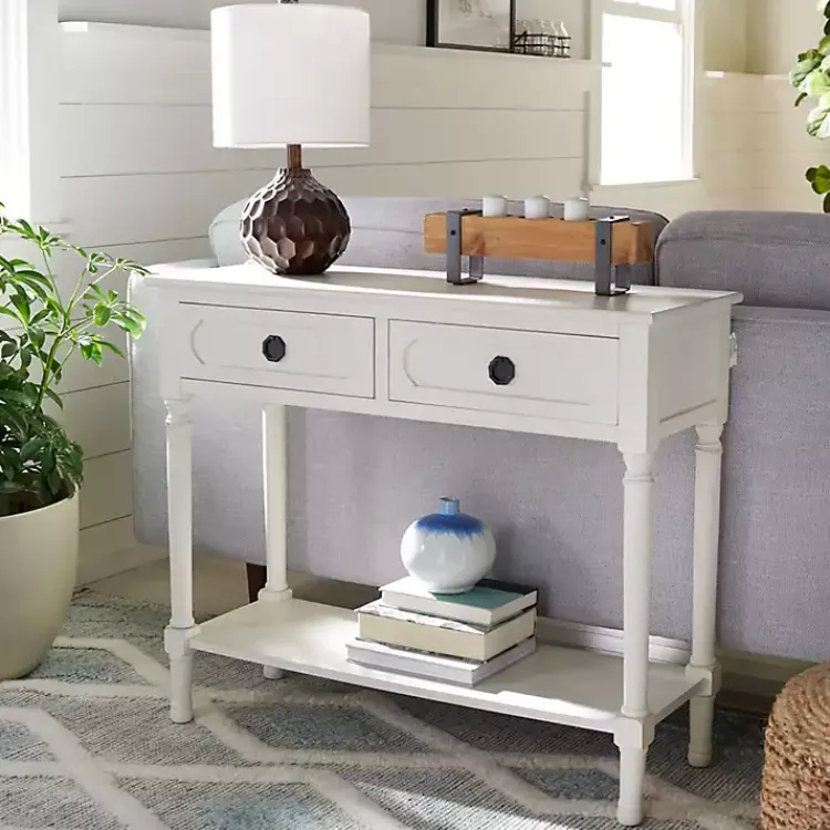 Kirklands Home Wood Allura Console Table White Clearance