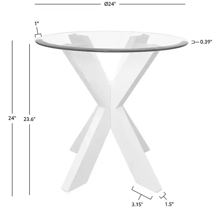 Kirklands Home Wood and Glass Top X-Base Accent Table White Online