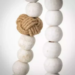 Decorative Accents>Kirklands Home White Wood and Jute Beaded Garlands, Set of 2