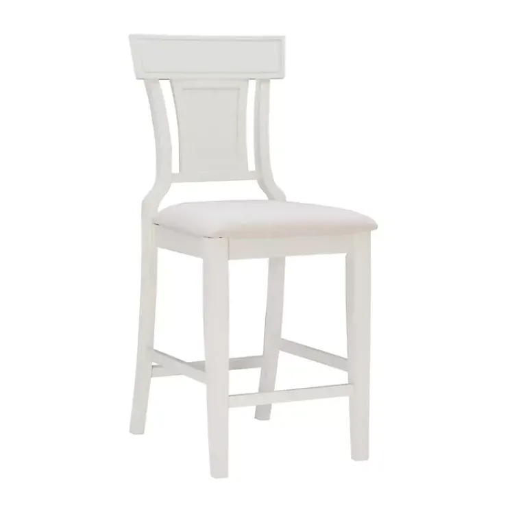 Kirklands Home Wood and Rattan Upholstered Counter Stool White Best
