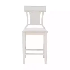 Kirklands Home Wood and Rattan Upholstered Counter Stool White Best