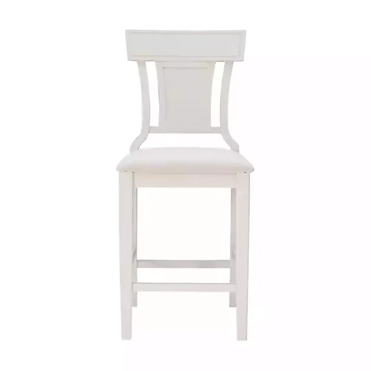 Kirklands Home Wood and Rattan Upholstered Counter Stool White Best