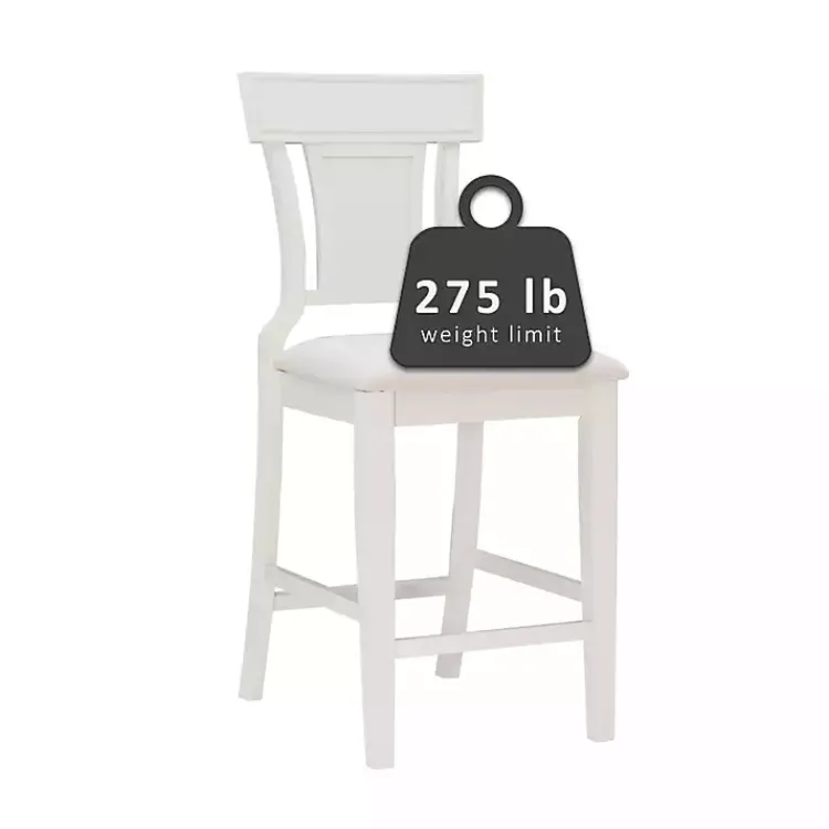 Kirklands Home Wood and Rattan Upholstered Counter Stool White Best