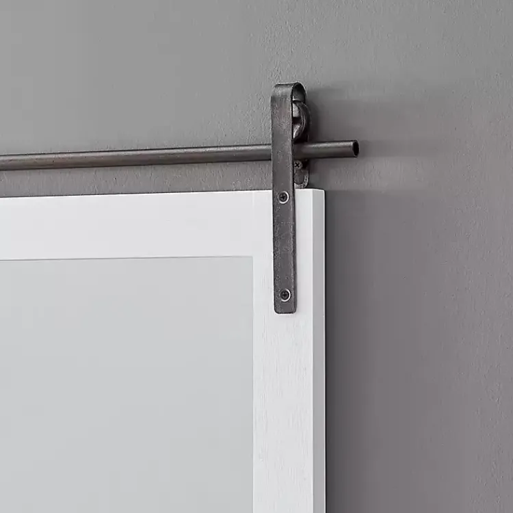 Kirklands Home Wood Barn Door Frame with Shelf Wall Mirror White Outlet