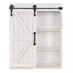 Kirklands Home Wood Barn Door 5-Shelf Wall Cabinet White Online