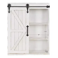 Kirklands Home Wood Barn Door 5-Shelf Wall Cabinet White Online