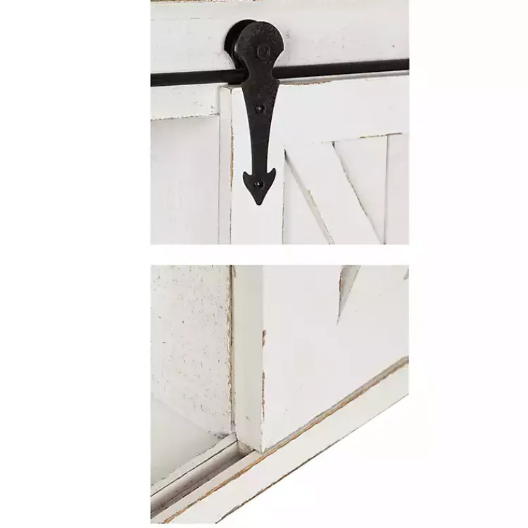 Kirklands Home Wood Barn Door 5-Shelf Wall Cabinet White Online