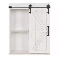 Kirklands Home Wood Barn Door 5-Shelf Wall Cabinet White Online