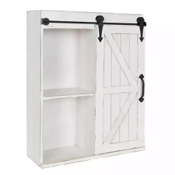 Kirklands Home Wood Barn Door 5-Shelf Wall Cabinet White Online