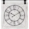Kirklands Home White Wood Barndoor Wall Clock Clearance