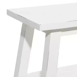 Kirklands Home Wood Bench with Slatted Wood Base White Outlet