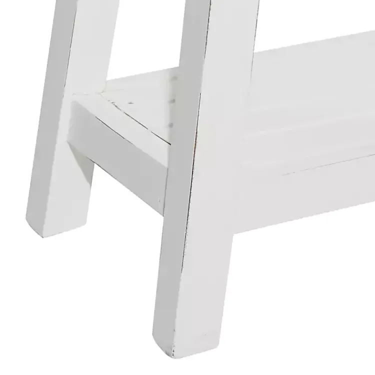 Kirklands Home Wood Bench with Slatted Wood Base White Outlet