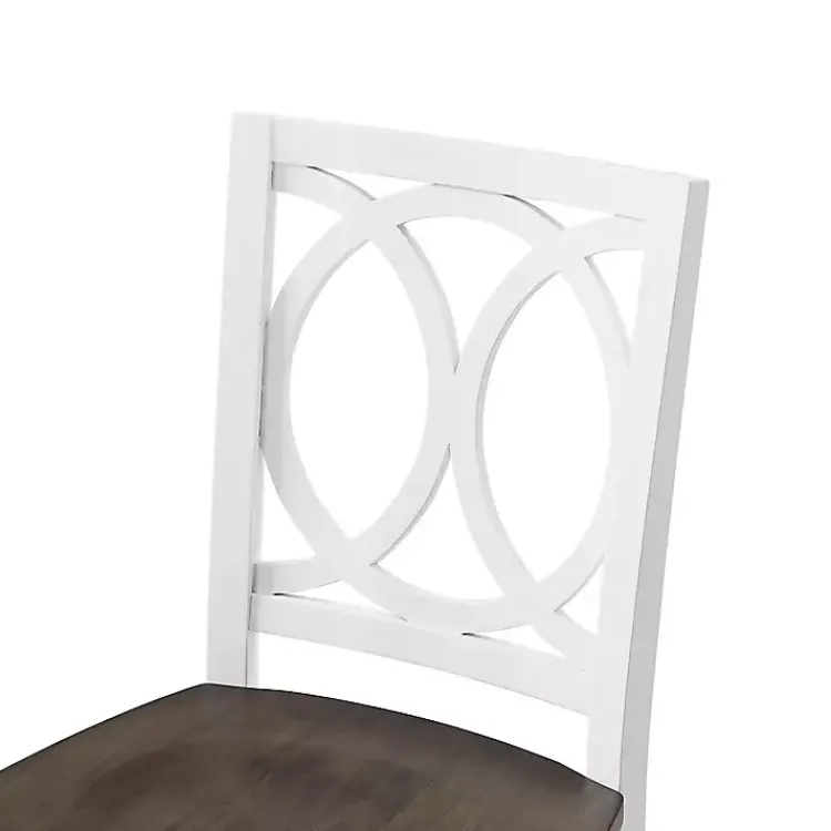 Kirklands Home White Wood Charlotte Counter Stools, Set of 2 Brown New