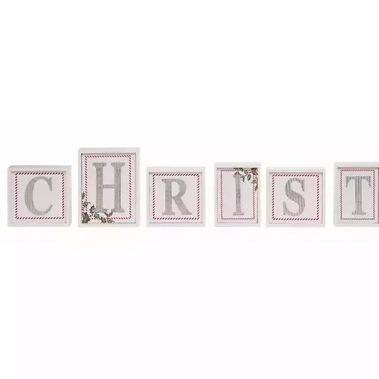 Christmas Decorations>Kirklands Home Wood Christmas Letter Blocks, Set of 9 White