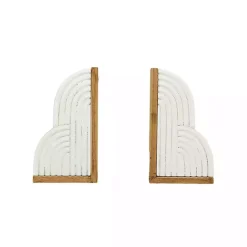Decorative Accents>Kirklands Home Wood Cloud Bookends, Set of 2 White