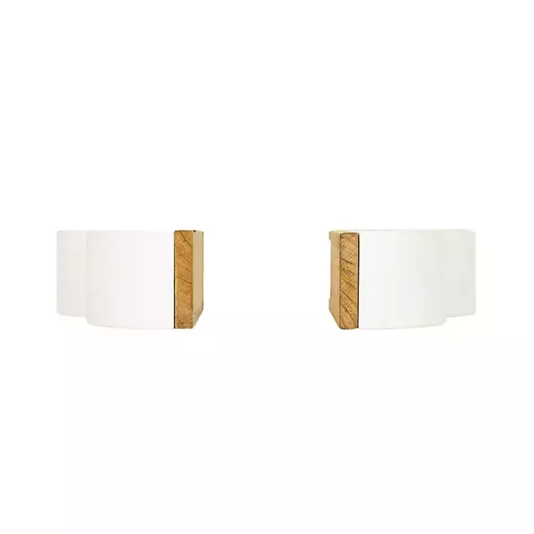 Decorative Accents>Kirklands Home Wood Cloud Bookends, Set of 2 White