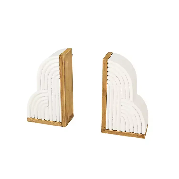Decorative Accents>Kirklands Home Wood Cloud Bookends, Set of 2 White