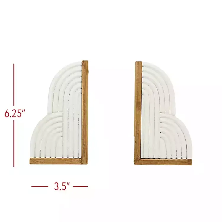 Decorative Accents>Kirklands Home Wood Cloud Bookends, Set of 2 White