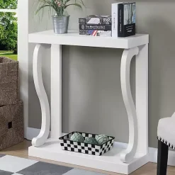 Kirklands Home Wood Curved Sides Console Table White New
