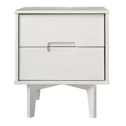 Kirklands Home Wood Cut-Out Handle Nightstand White Clearance