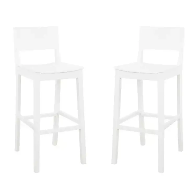 Kirklands Home Wood Devin Bar Stools, Set of 2 White