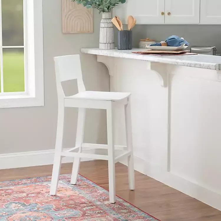 Kirklands Home Wood Devin Bar Stools, Set of 2 White