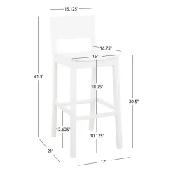 Kirklands Home Wood Devin Bar Stools, Set of 2 White