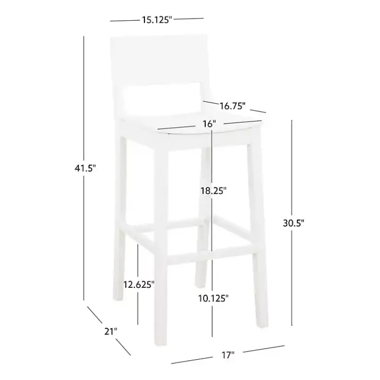 Kirklands Home Wood Devin Bar Stools, Set of 2 White