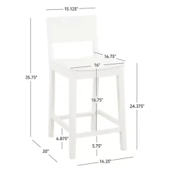 Kirklands Home Wood Devin Counter Stools, Set of 2 White Sale